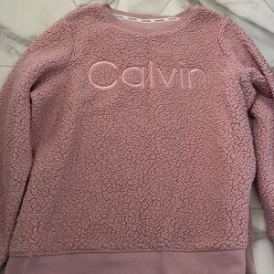 Calvin Klein pink Sherpa sweatshirt